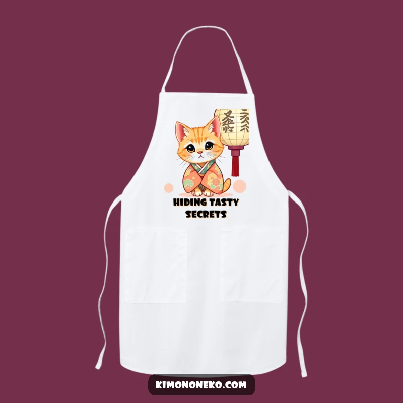 Funny Kawaii Ginger Cat Kimono Apron: Cook with Curious Playfulness and Style