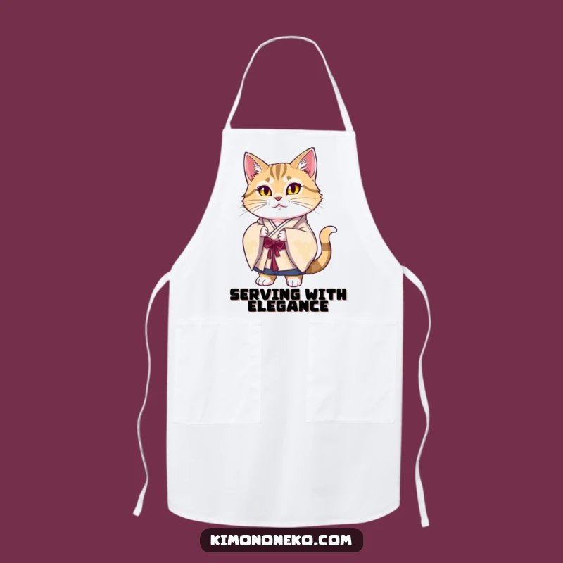Funny Majestic Cat Kimono Apron: Cook with Pride Like a Feline Chef Gift