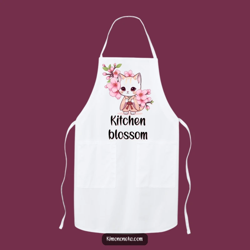 Funny Shy Cat Kimono Apron: Cook with Quiet Confidence