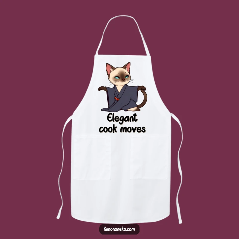 Funny Siamese Cat Kimono Apron: Elegant Chef, Graceful Cook, Chic Kitchen Gift