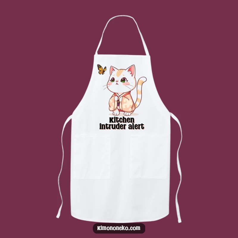 Funny Surprised Cat Kimono Apron - Kitchen Fun & Laughter