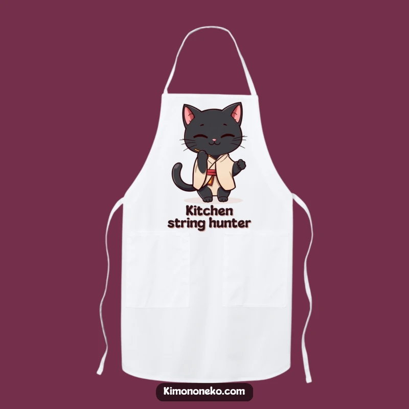 Funny Black Cat Kimono Apron: Kawaii Playtime in the Kitchen - Hilarious Gift