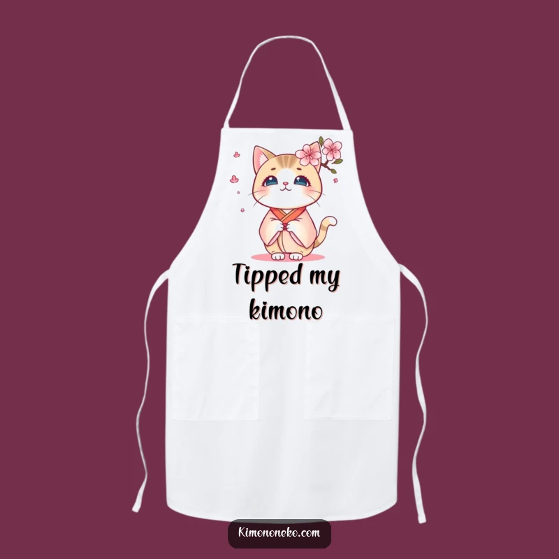 Funny Kawaii Kimono Cat Apron: Cook with Surprising Style, Ideal Funny Gift