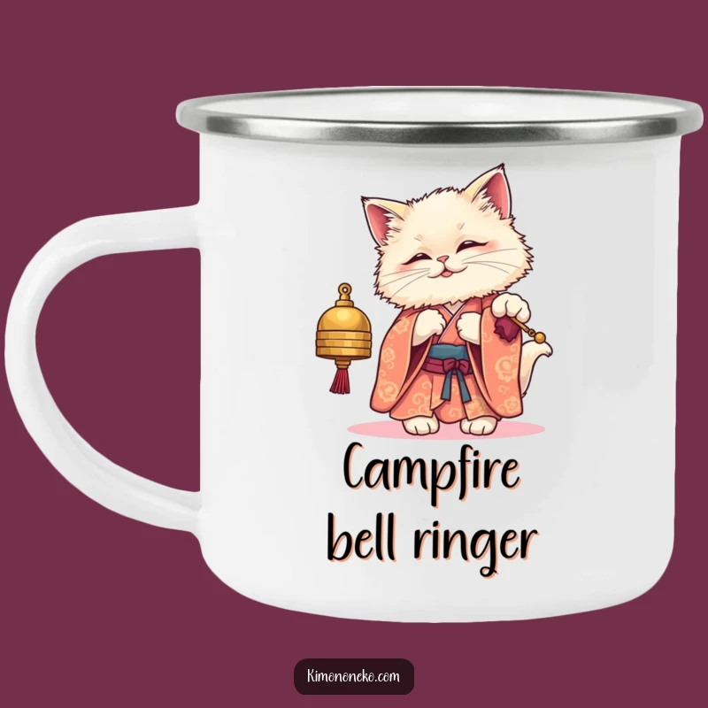 Funny Kawaii Cat Kimono Camping Mug: Your Adorable Companion for Outdoor Fun