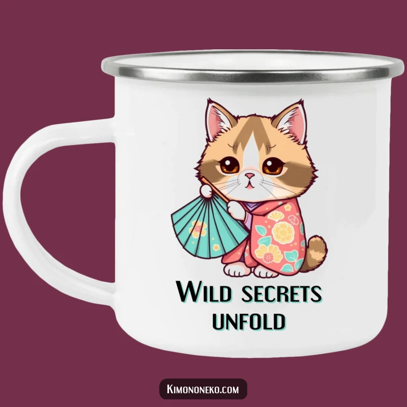 Funny Kawaii Scottish Fold Cat Mug - Outdoor Anime Adventure