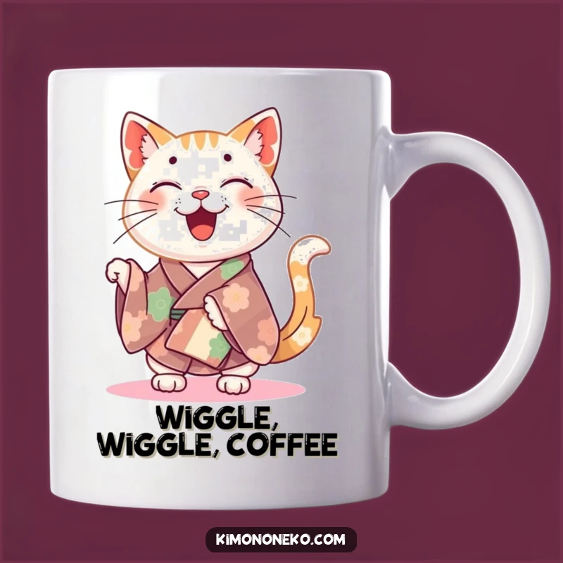 Funny Happy Cat Kimono Mug - Tail-Wagging Joyful Sips!