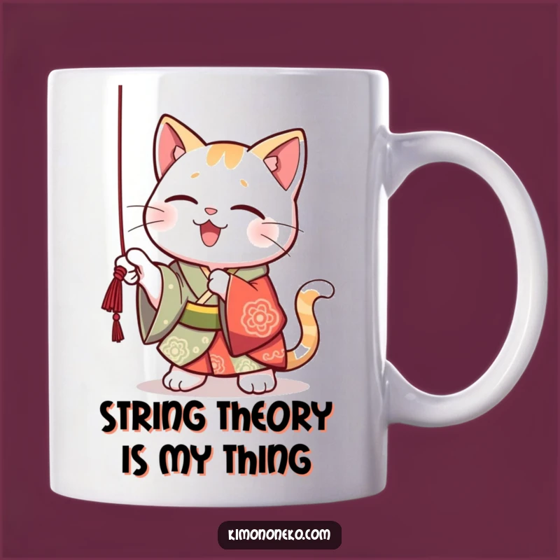 Funny Kawaii Cat Kimono Mug: Playful Kitten Gift for Cat Lovers