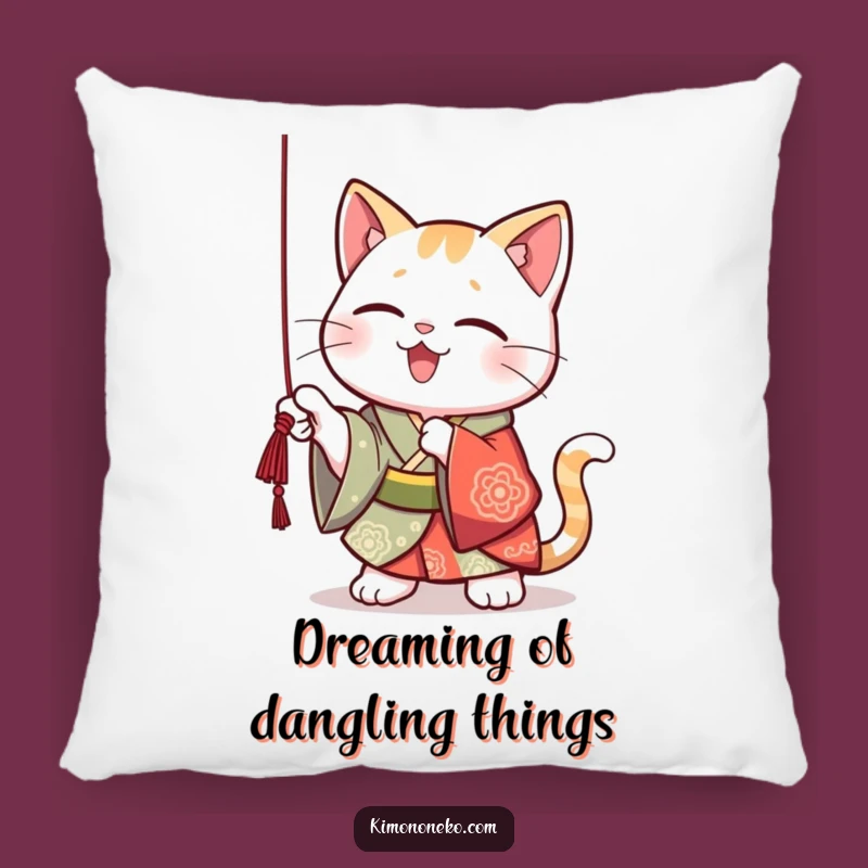 Funny Kawaii Cat Kimono Pillow: Cute Kitten Decor, Comfy Funny Gift