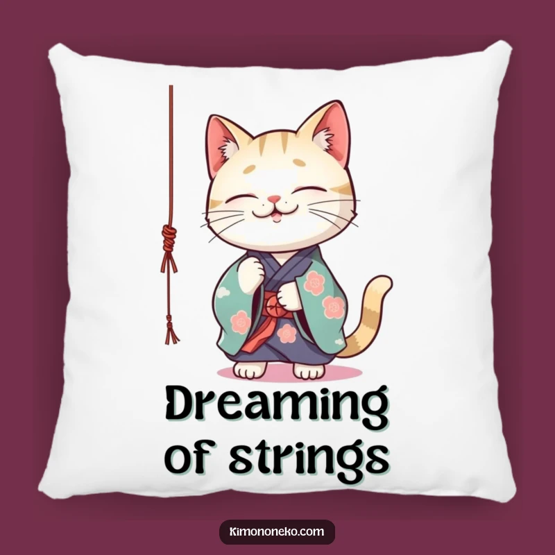 Funny Kawaii Cat Kimono Pillow: Cozy Playful Accent, Hilarious Home Decor Gift