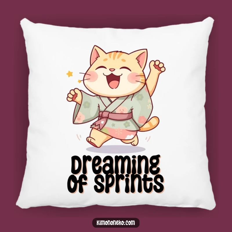 Funny Joyful Cat Kimono Pillow: Plush Comfort with Vibrant Feline Fun Gift