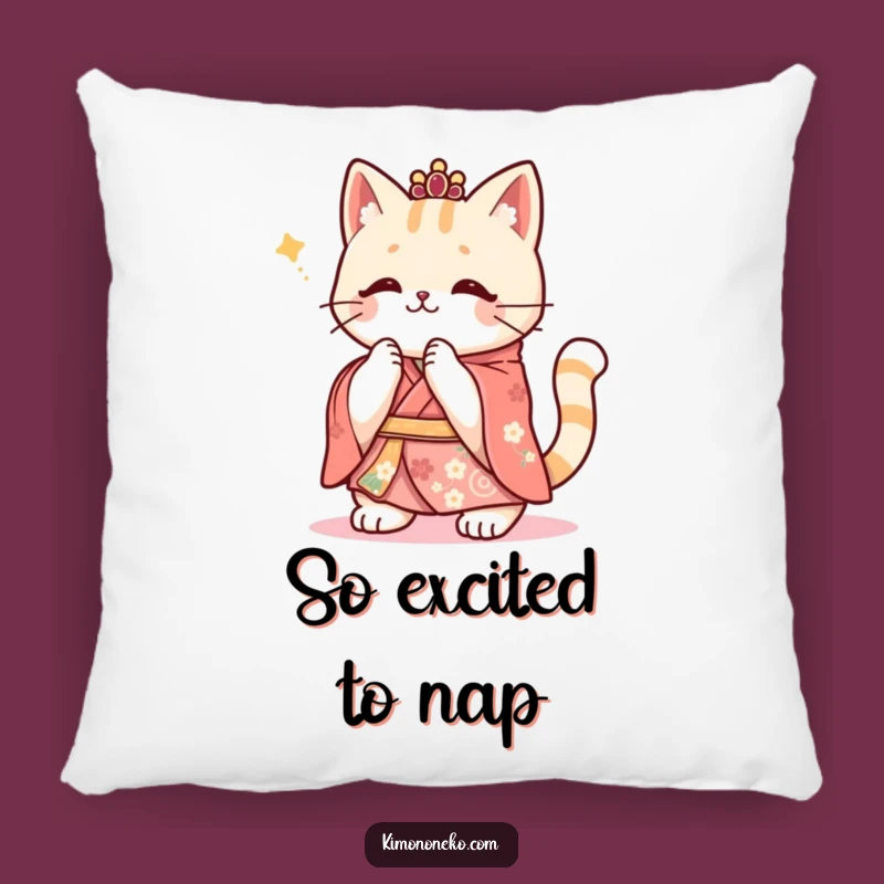 Funny Kawaii Cat Kimono Pillow: Festive Comfort, Joyful Funny Gift