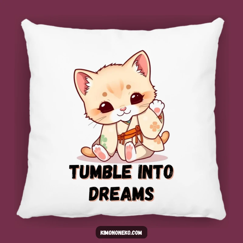 Funny Kitten Kimono Pillow: Cozy Playmate, Cute Feline Decor Gift