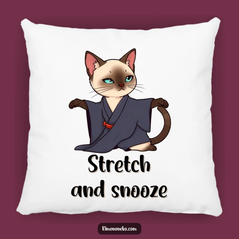 Funny Siamese Cat Kimono Pillow: Cozy Elegance, Chic Feline Decor Gift