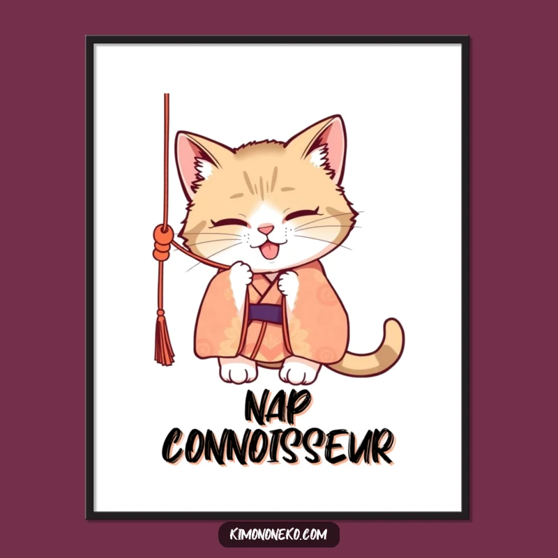 Funny Mischievous Cat Kimono Digital Art - Instant Humorous Decor
