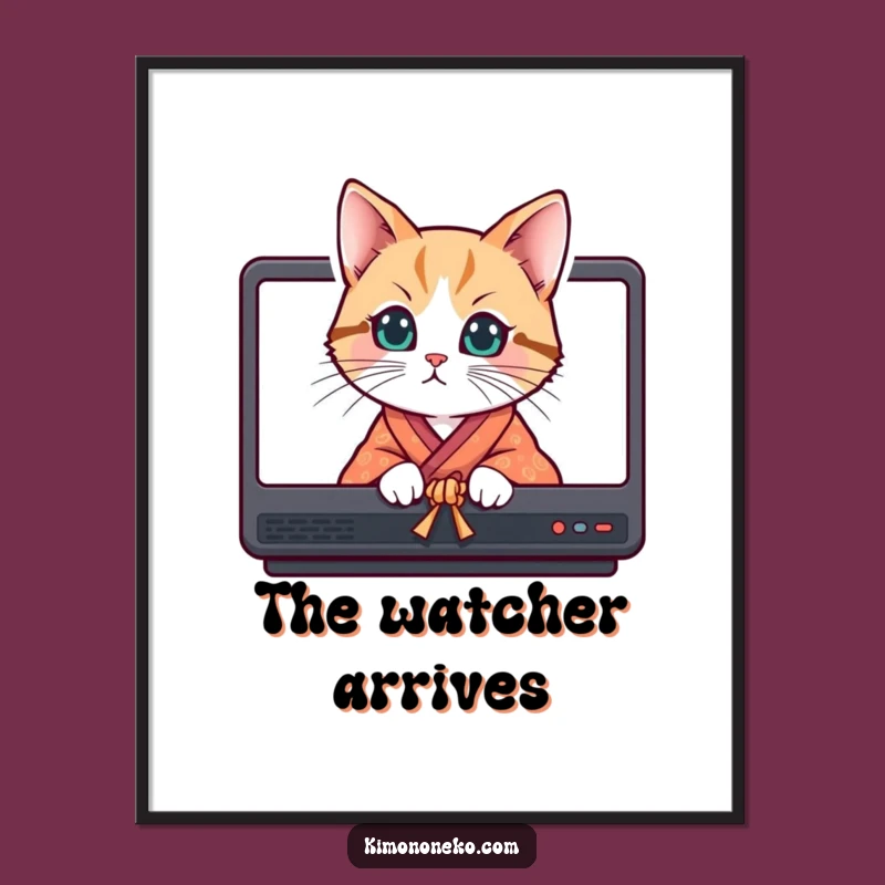 Funny Curious Cat Kimono Digital Art - Mystery and Merriment for Your Walls!