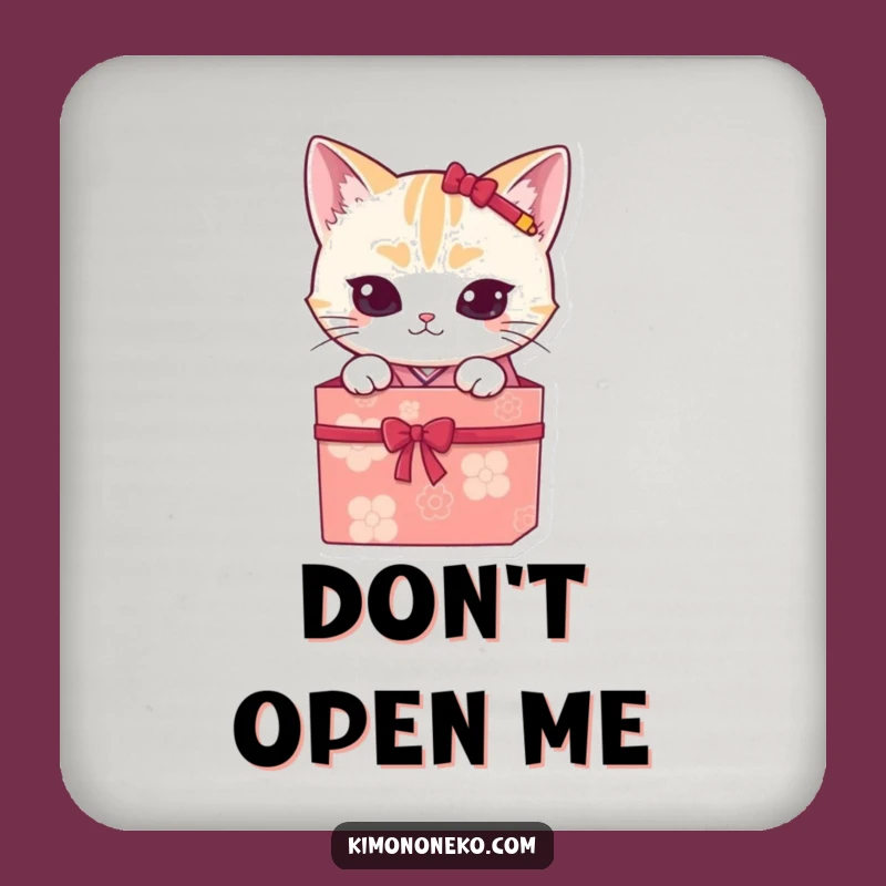 Funny Kawaii Cat Kimono Coaster - Protect Surfaces with Humor!