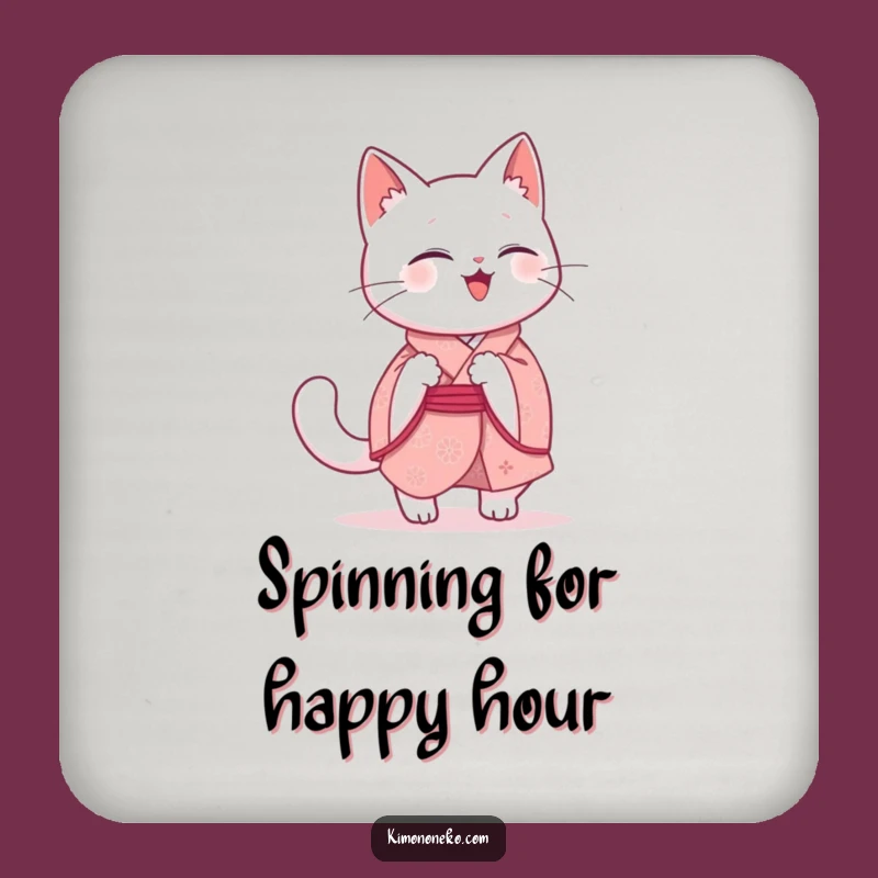 Funny Kawaii Cat Coaster: Giggling Kitty Protection for Surfaces