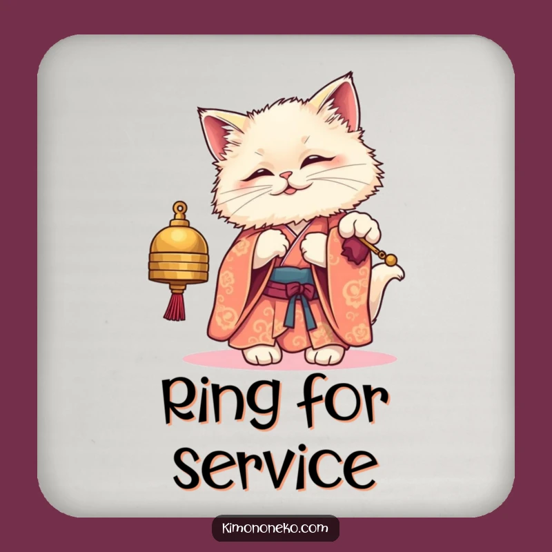 Funny Kawaii Cat Kimono Coaster: Protect Surfaces with Adorable Feline Charm
