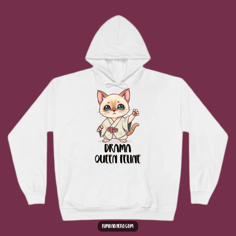 Cozy Funny Kawaii Siamese Cat Kimono Hoodie: Warmth & Dramatic Anime Style Gift