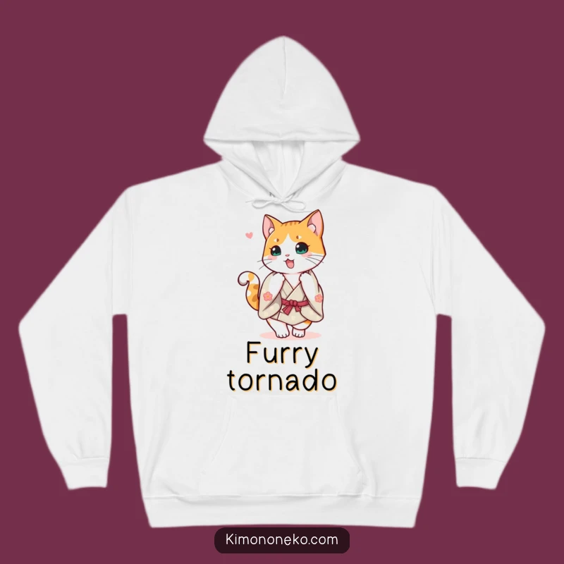 Funny Calico Kimono Hoodie: Cozy Happy Cat Spin Sweatshirt