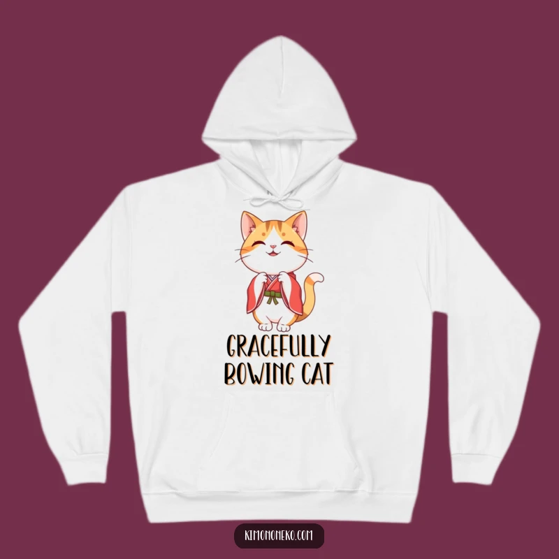 Cozy Funny Kawaii Calico Cat Hoodie - Graceful Bow Kimono