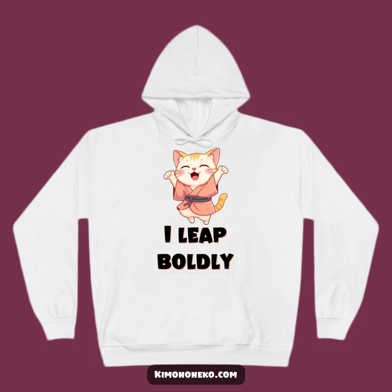 Funny Kawaii Cat Hoodie: Silk Kimono Leap Sweatshirt, Perfect Funny Gift