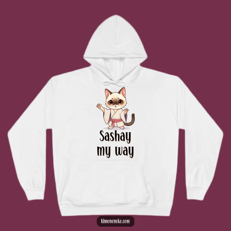 Cozy Funny Siamese Cat Kimono Hoodie: Kawaii Drama for a Hilarious Gift