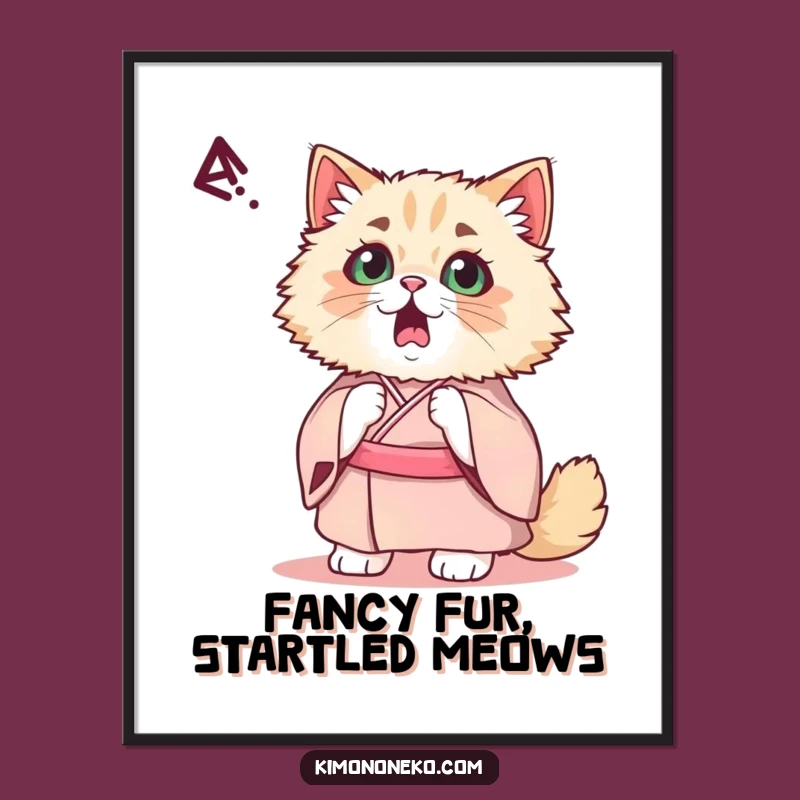 Free Printable Persian Cat Wall Art: Startled Reaction Decor!