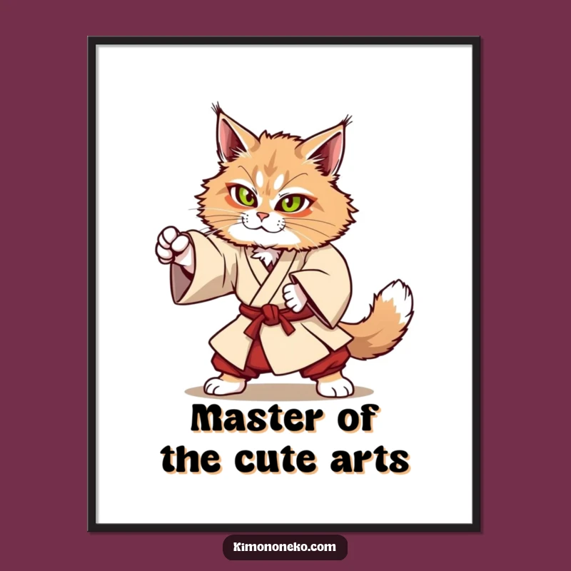 Funny Free Printable Wall Art: Maine Coon Martial Arts Decor
