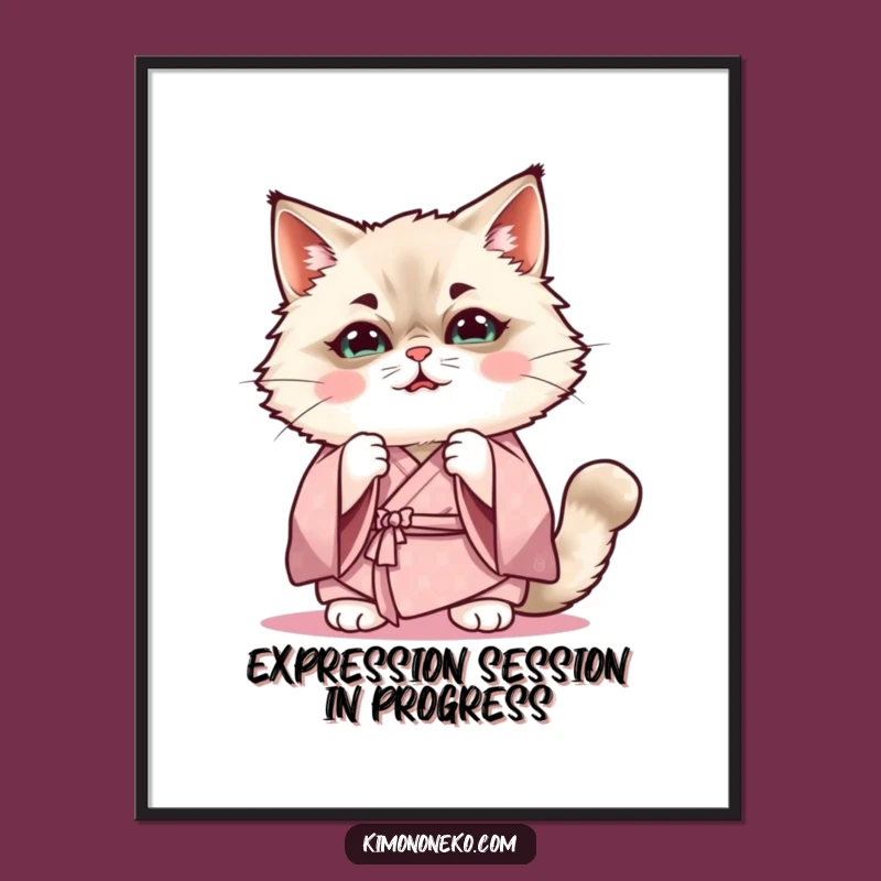 Funny Free Printable Wall Art: Ragdoll Cat Practice Face Decor