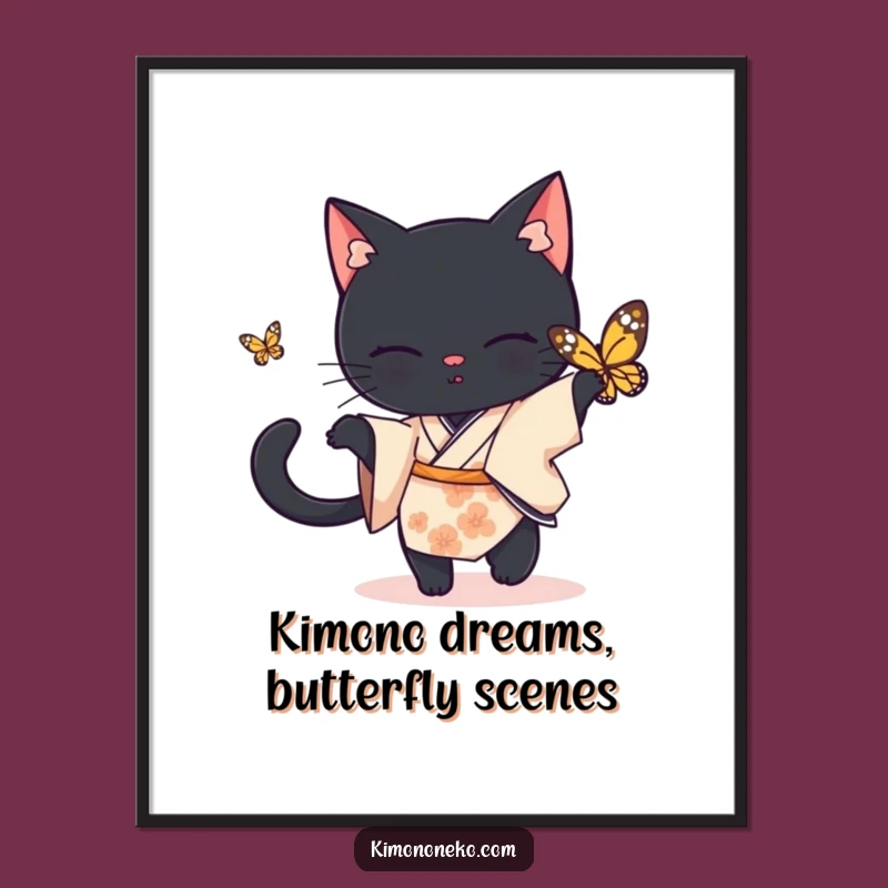 Funny Free Printable Black Cat Wall Art: Playful Chase for Whimsical Home Decor