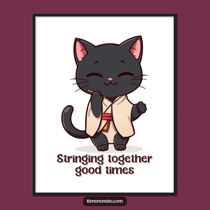 Free Printable Kawaii Black Cat Art: Playful Downloadable Decor