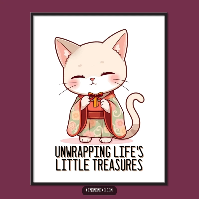 Free Printable Elegant Cat Kimono Wall Art Funny Downloadable Decor