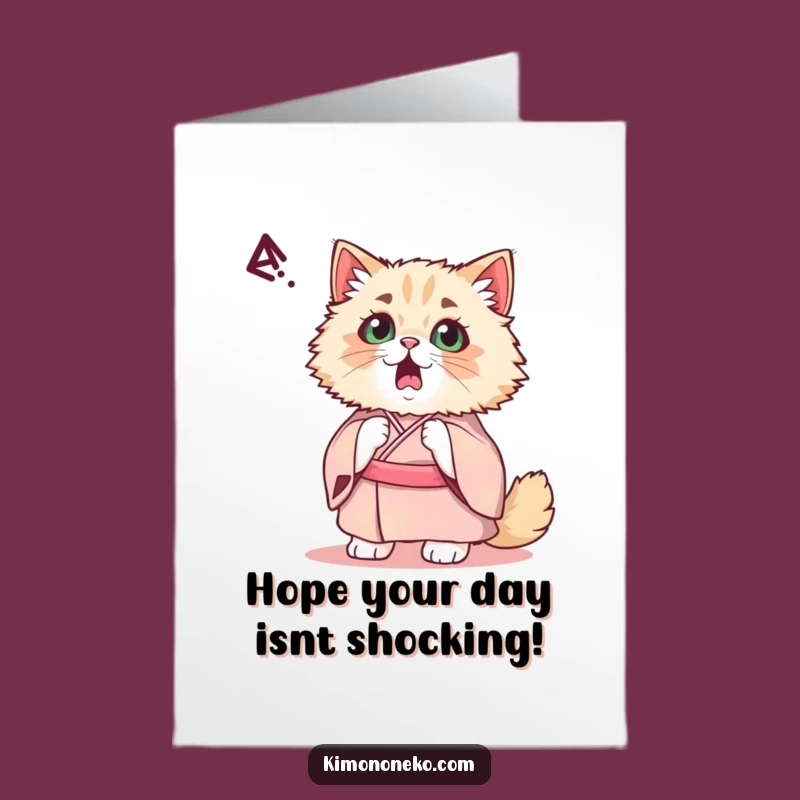 Free Printable Persian Cat Birthday Card: Startled Surprise!