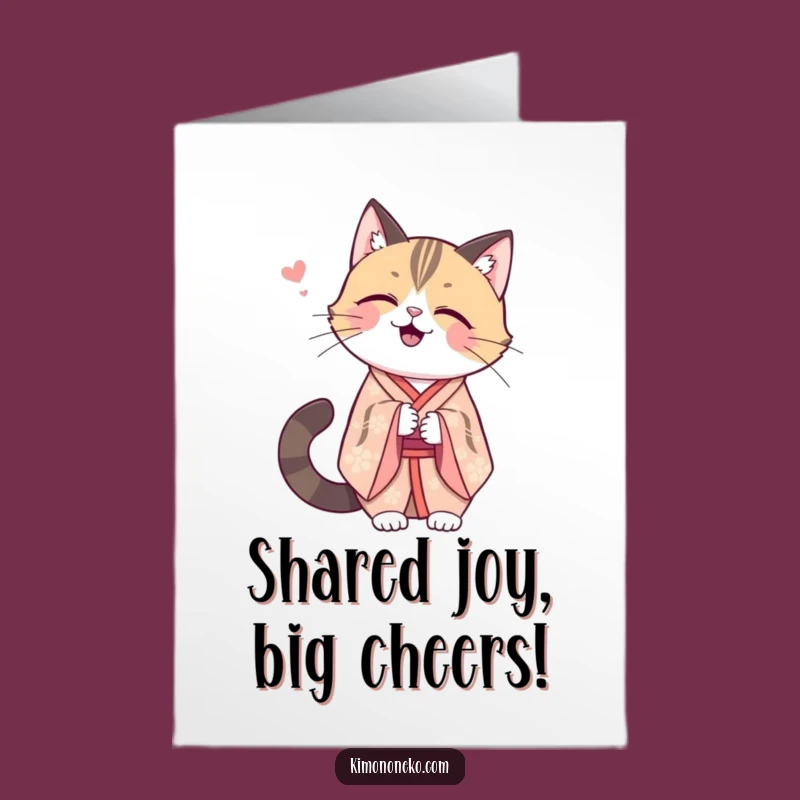 Cheeky Free Printable Congrats Card: Giggling Cat Kimono - Instant Downloadable Gift