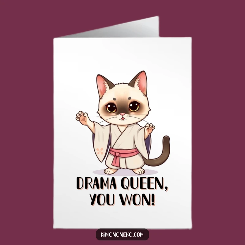 Free Printable Kawaii Siamese Congrats Card: Theatrical Downloadable Gift