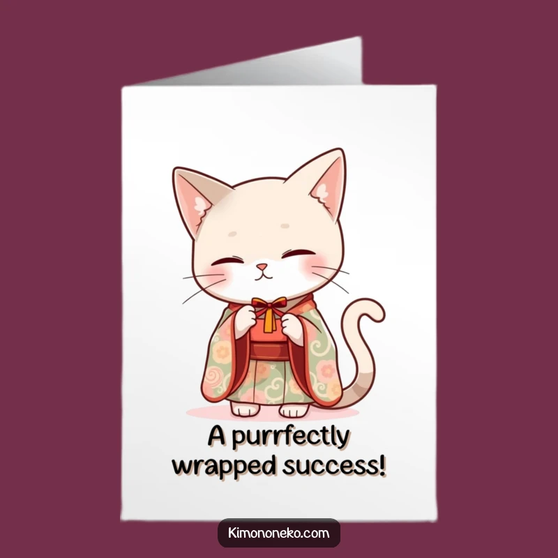 Free Printable Congratulatory Cat Kimono Card Funny Downloadable Gift