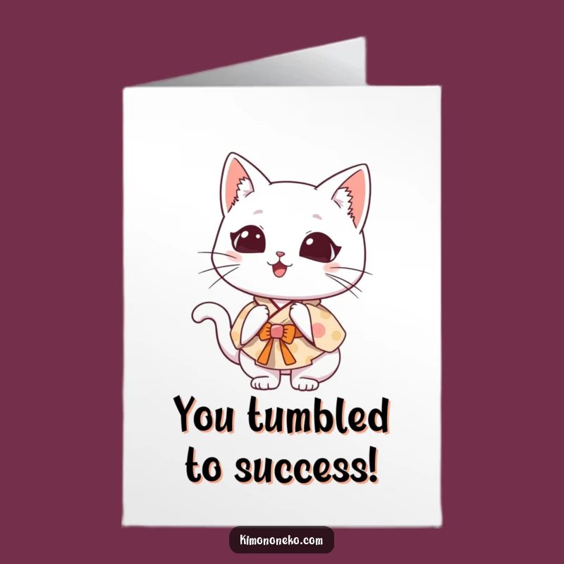 Goofy Free Printable Congrats Card: Clumsy Cat Twist - Instant Downloadable Gift