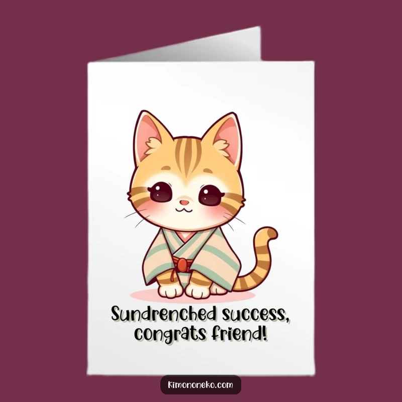 Free Printable Tabby Cat Congrats Card: Sunny Days Ahead!