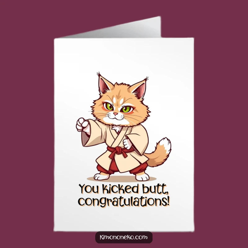 Congrats! Free Printable Card: Maine Coon Martial Arts Move