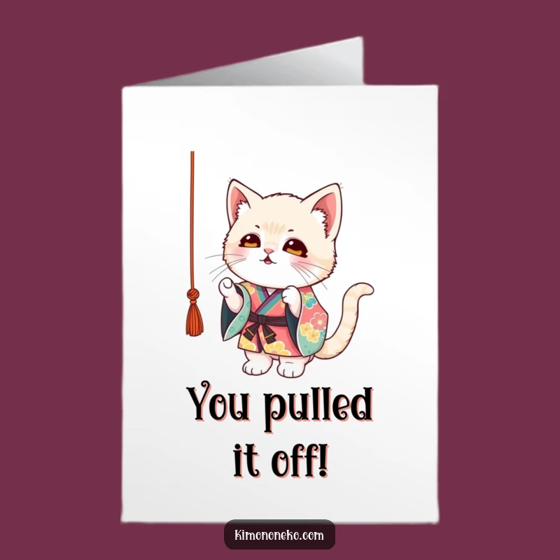 Free Printable Kitten Kimono Congrats Card - Funny Downloadable Gift