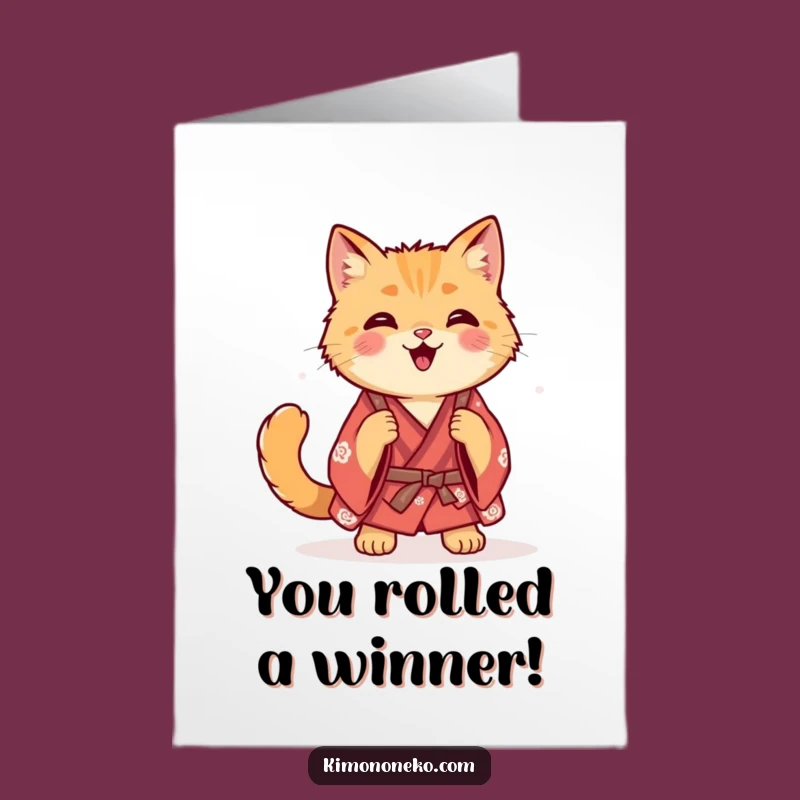 Free Printable Congratulatory Cat Kimono Card Funny Downloadable Gift