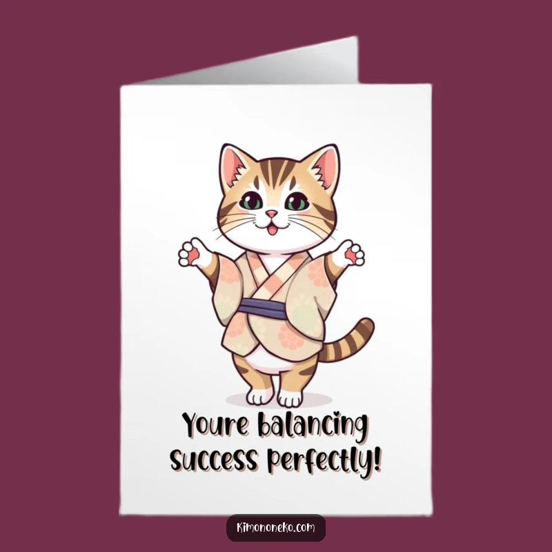 Free Printable Kawaii Tabby Congrats Card: Achiever Downloadable Gift