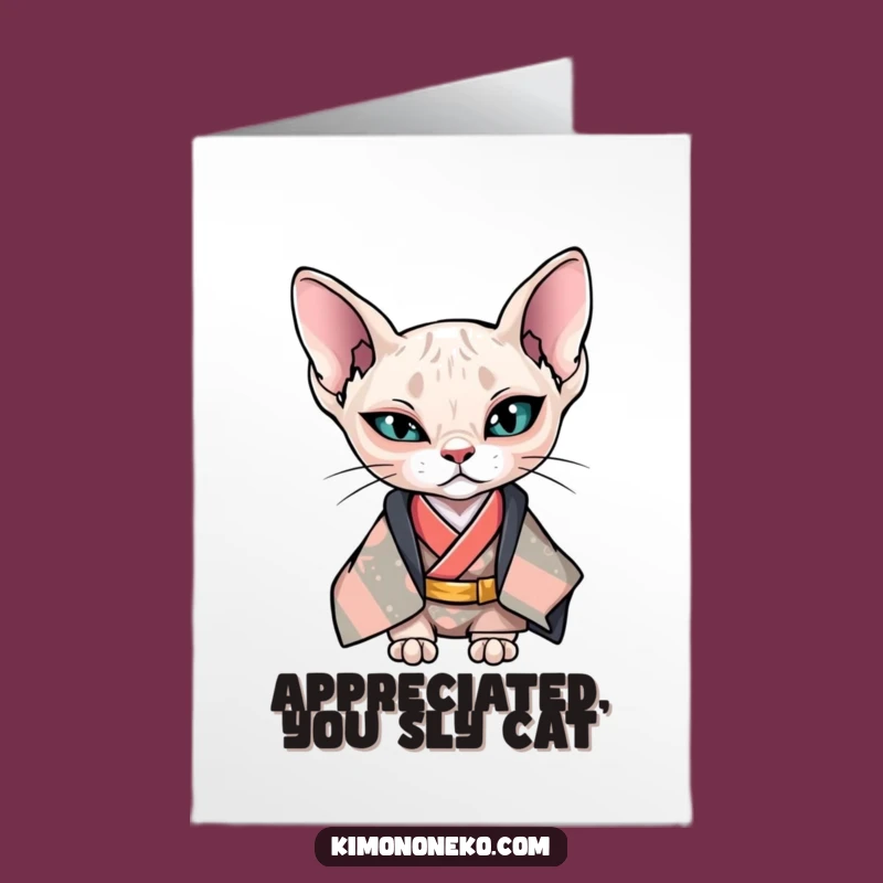 Thanks a Million! Free Printable Card: Sphynx Cat Wink