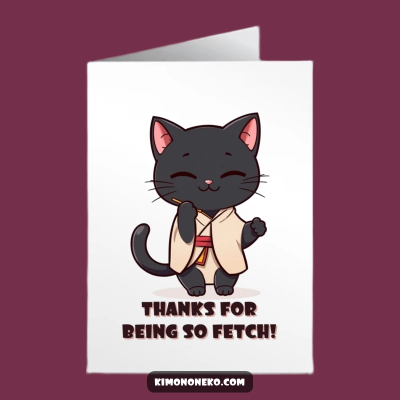 Free Printable Kawaii Black Cat Thank You Card: Sweet Downloadable Gift