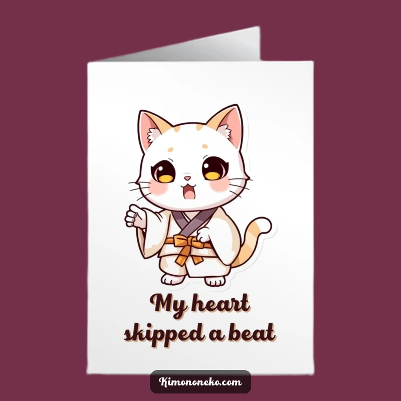 Free Printable Thank You Card: Surprised Cat Kimono, Amusing Downloadable Gift for Expressing Gratitude