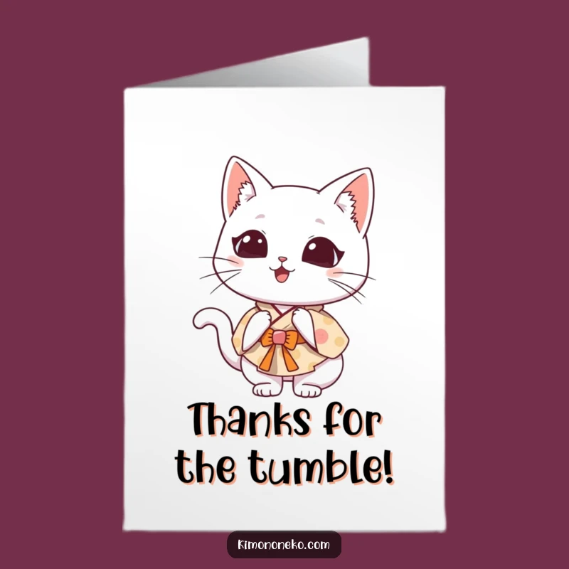 Amusing Free Printable Thank You Card: Clumsy Cat Twist - Easy Downloadable Gift