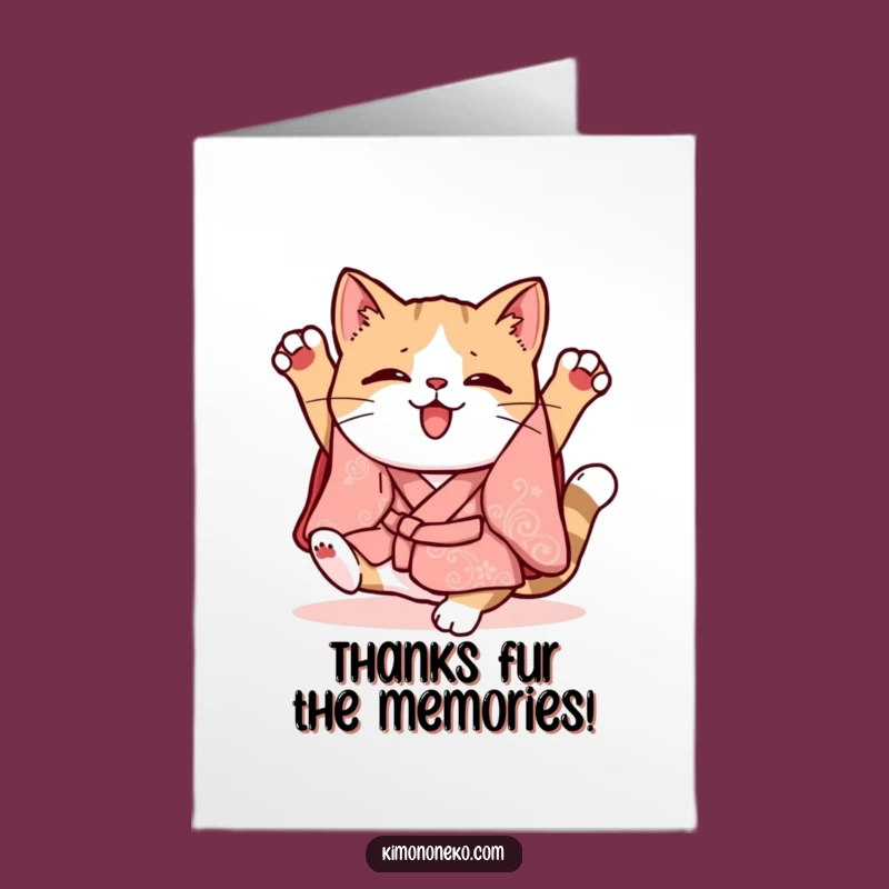 Free Printable Kawaii Cat Thank You Card - Silly Kitten Downloadable Gift