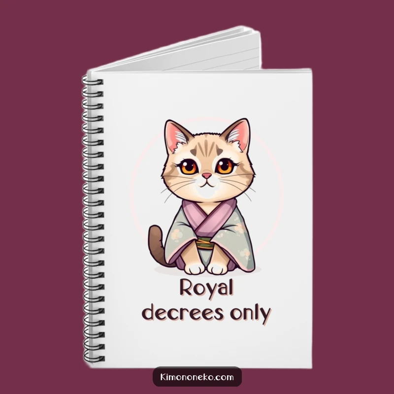 Funny Cat Kimono Notebook: Regal Kitty Silk Pride - Jot Down Elegance