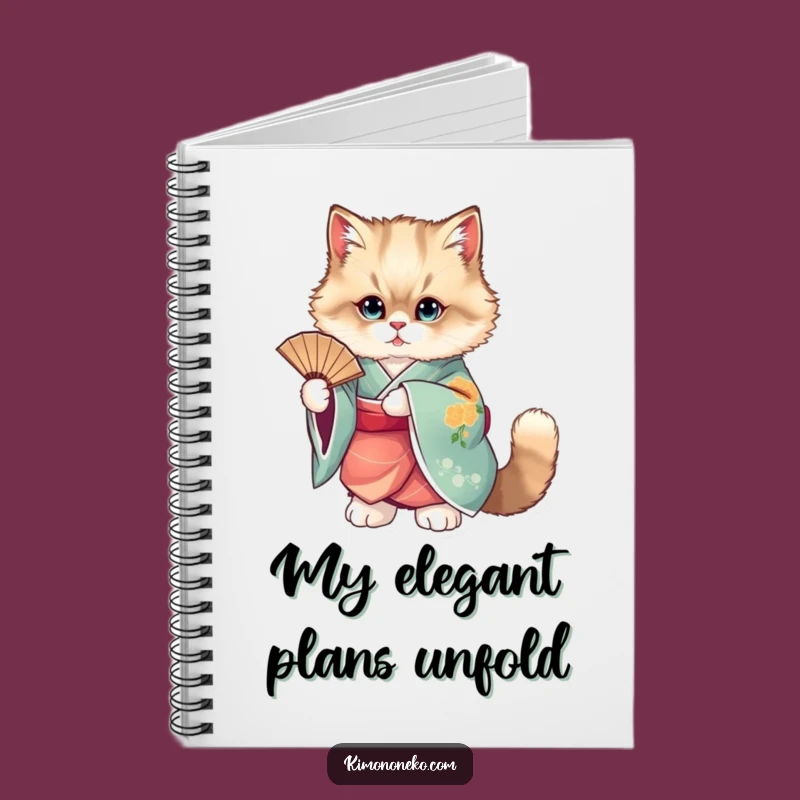 Capture your thoughts with this funny notebook! The elegant cat in its kimono is a sophisticated inspiration.